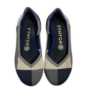 Rothy’s The Flat Cap Toe Black and White Shoes Women's Size  7